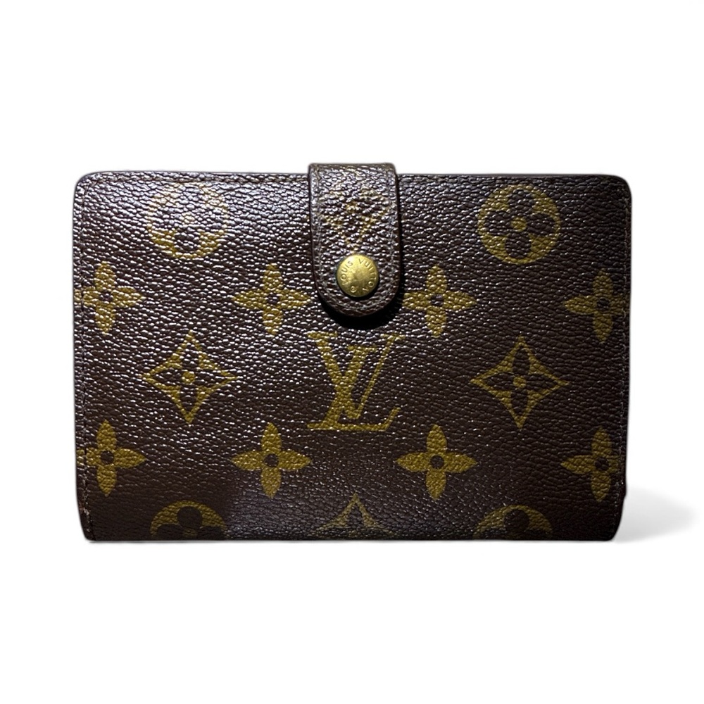 Louis Vuitton Gold and Brown Monogram Kiss lock COA included